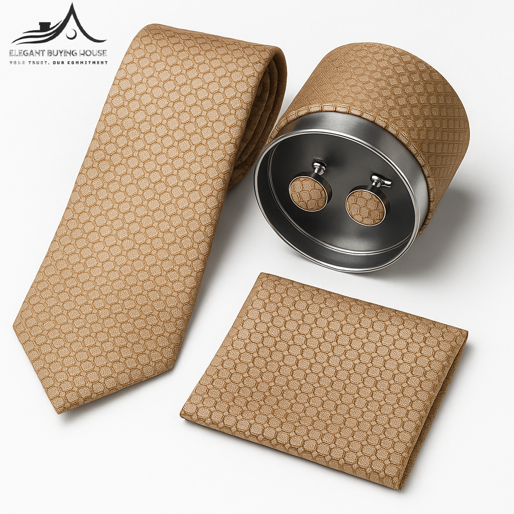 Premium Tie, Cufflink & Pocket Square Gift Set – Elegant 15 Design Collection| CD-T2
