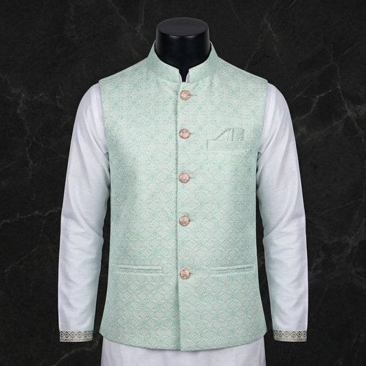 Stylish Embroidered Punjabi Vest Set for Modern Traditional Look| CD-PGT12