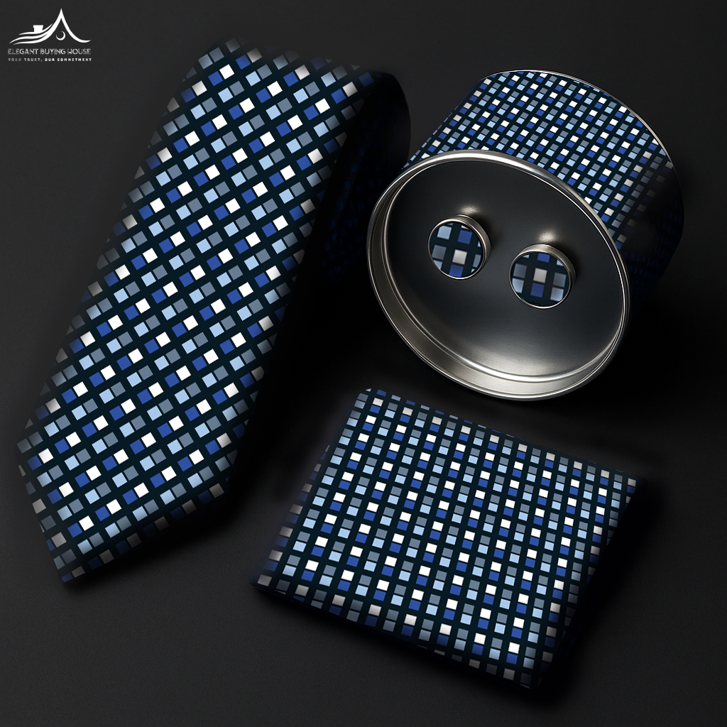 Premium Tie, Cufflink & Pocket Square Gift Set – Elegant 15 Design Collection| CD-T2