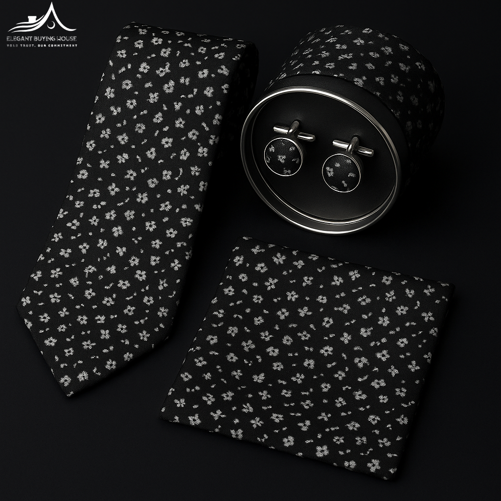 Premium Tie, Cufflink & Pocket Square Gift Set – Elegant 15 Design Collection| CD-T2