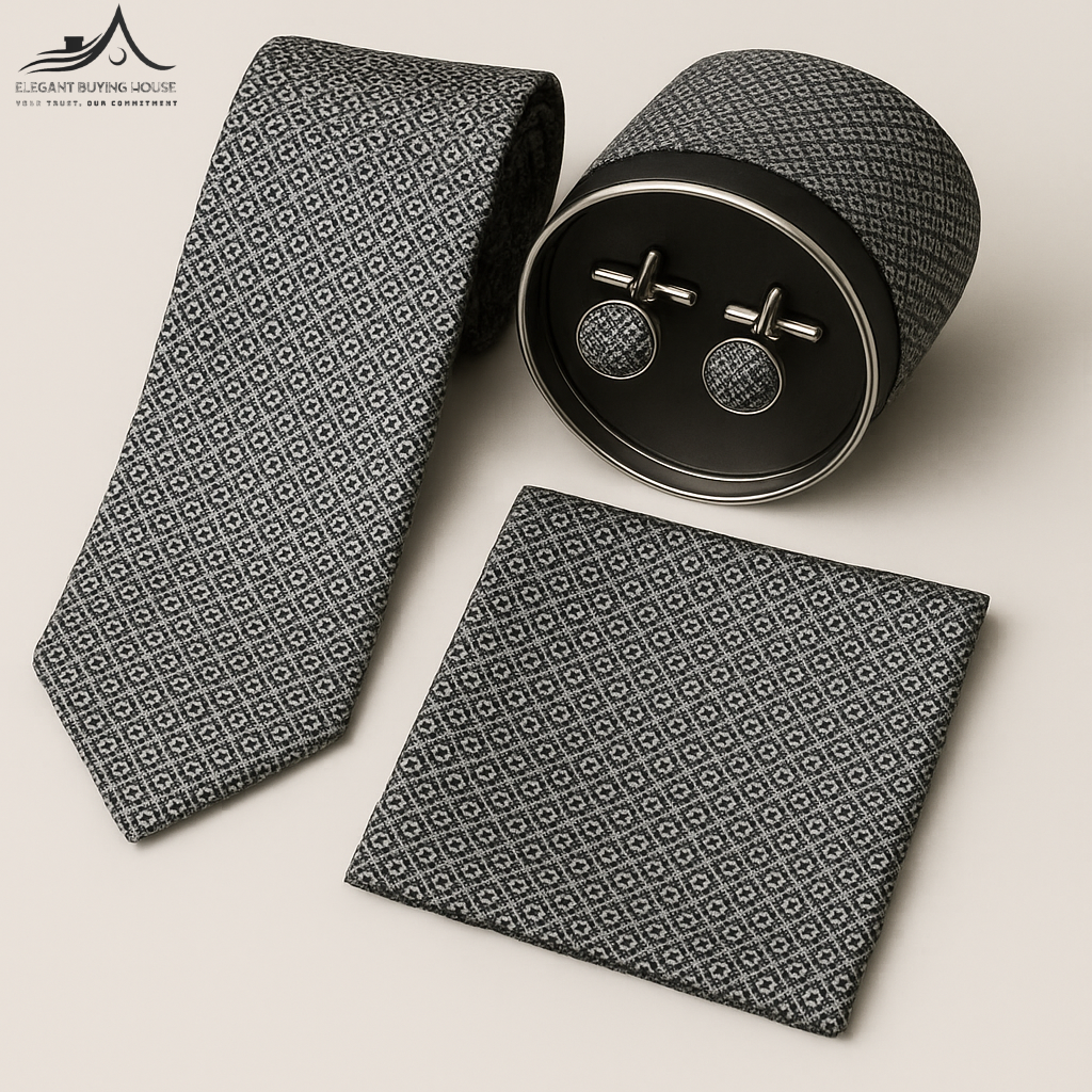 Premium Tie, Cufflink & Pocket Square Gift Set – Elegant 15 Design Collection| CD-T2