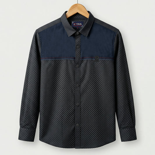 Classic Smart Contrast Panel Casual Shirt  | CD-FWS78