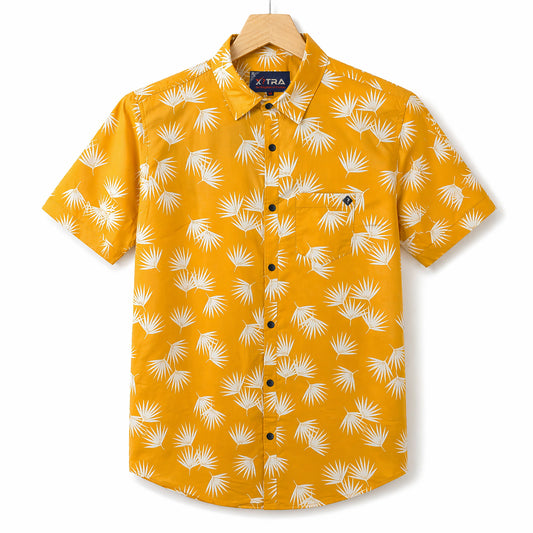 Tropical Leaf Print Half Sleeve Casual Shirt | CD-PSH11