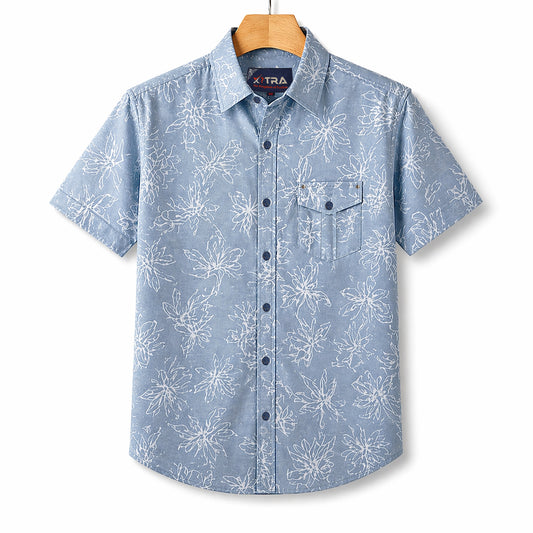 Modern Floral Sketch Half Sleeve Casual Shirt | CD-PSH9