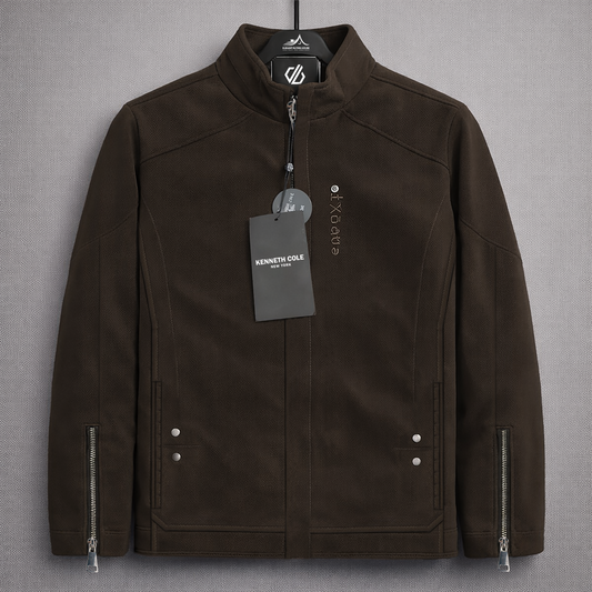 Men’s Imported Premium Leather Stand Collar Zipper Jacket – Modern Fit Stylish Outerwear | Code-SWP67