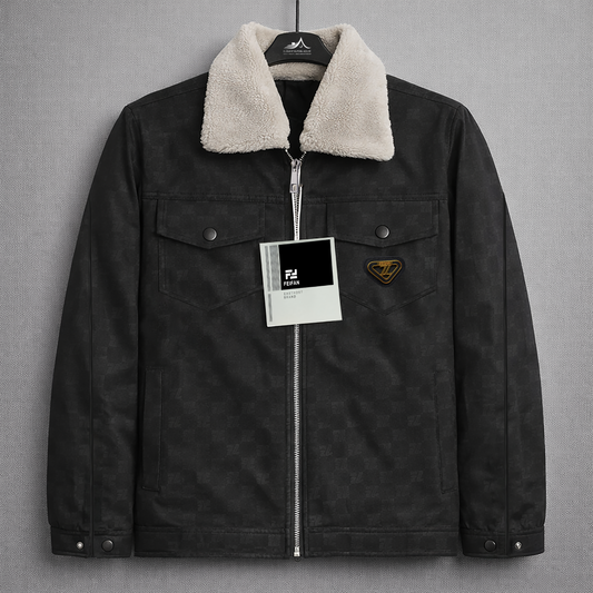Men’s Imported Modern Fit Sherpa-Lined Zipper Leather Jacket – Premium Winter Look | Code-SWP64