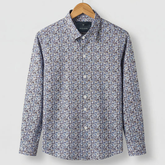 Classic Micro Print Smart Semi-Casual Shirt | CD-FWS35