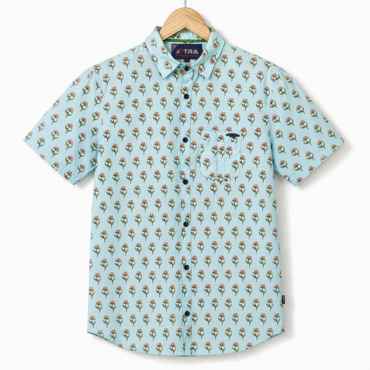 Minimal Floral Pattern Half Sleeve Casual Shirt | CD-PSH12