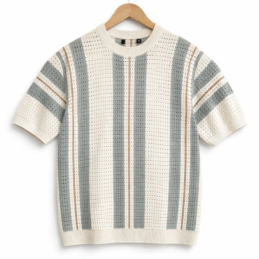 Textured Stripe Knit T-shirt | CD-PZ61