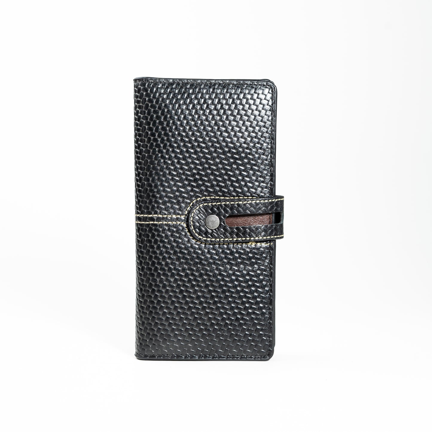 Elegant Textured Long Wallet with Secure Strap Closure | CD-MW8