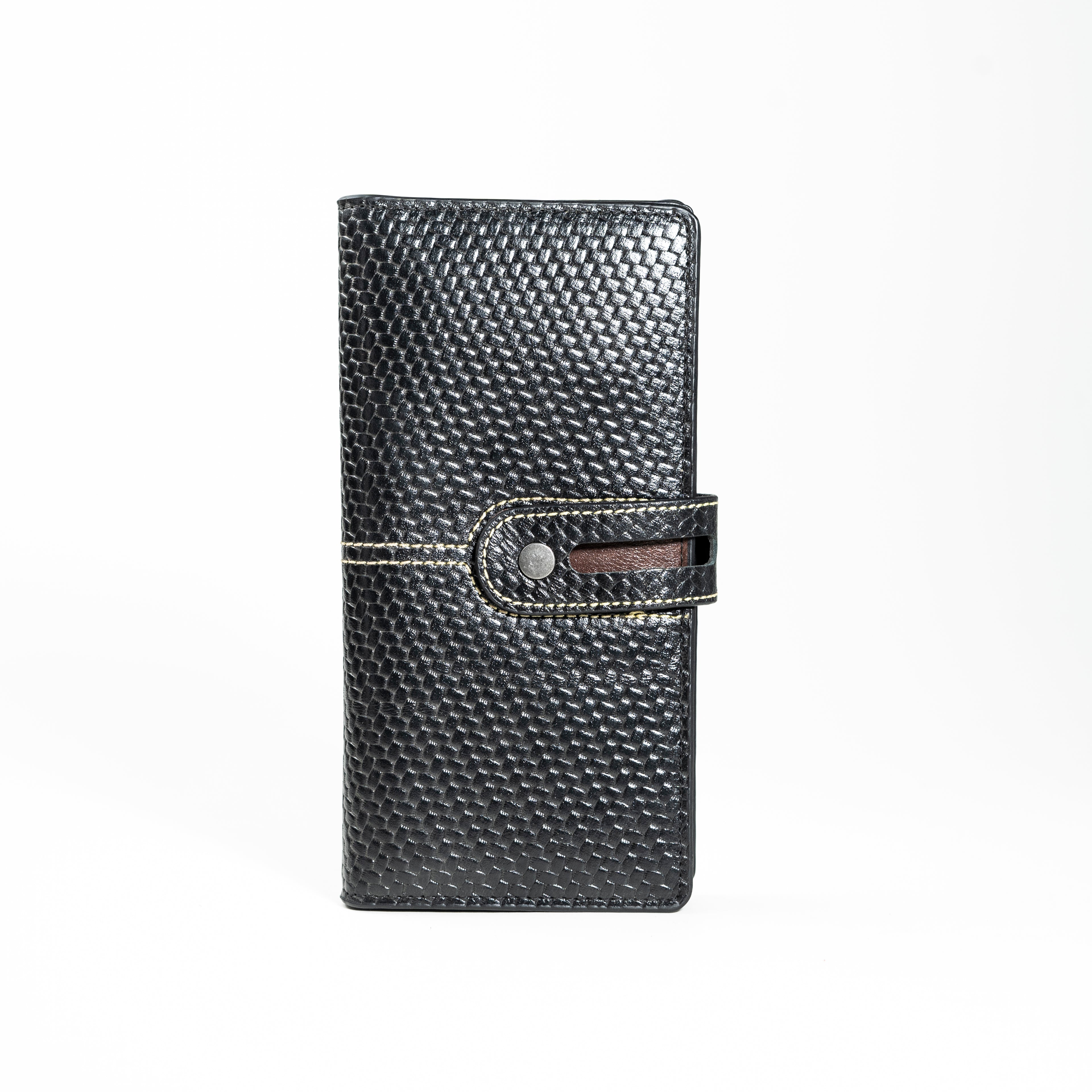Elegant Textured Long Wallet with Secure Strap Closure | CD-MW8