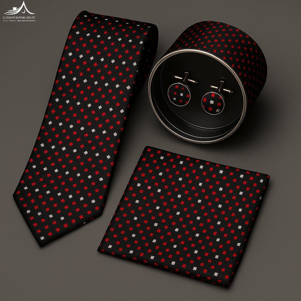 Premium Tie, Cufflink & Pocket Square Gift Set – Elegant 15 Design Collection| CD-T2