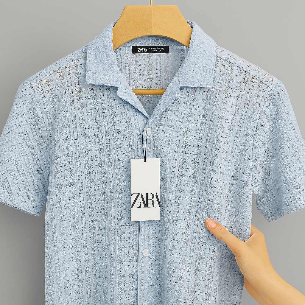 Men’s Premium Crochet Lace Half Shirt Collection| CD-HSC21