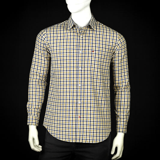 Imperial Checkered Luxe Shirt – Navy & Sand Edition| CD-CSC10
