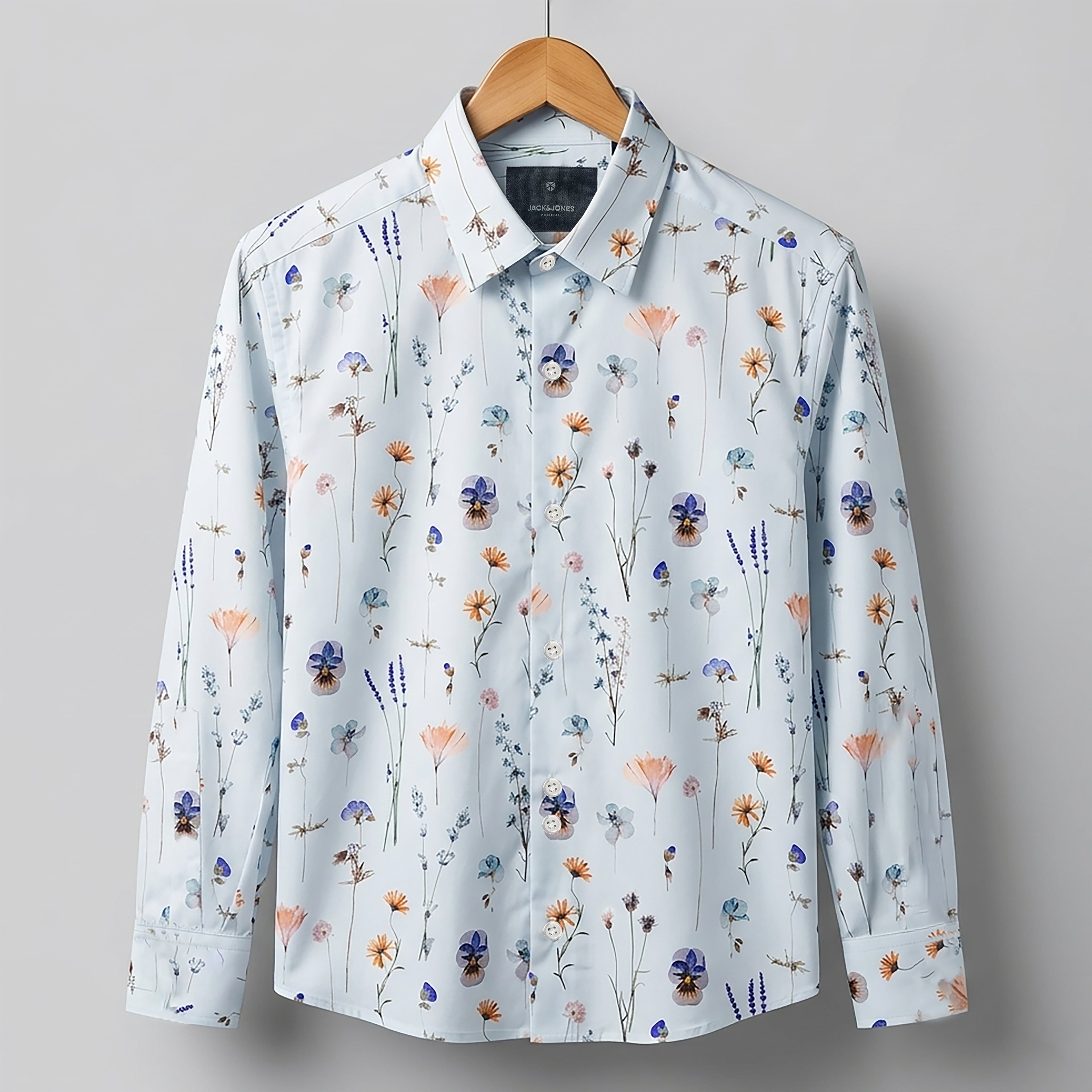 Classic Botanical Print Smart Semi-Casual Shirt | CD-FWS32
