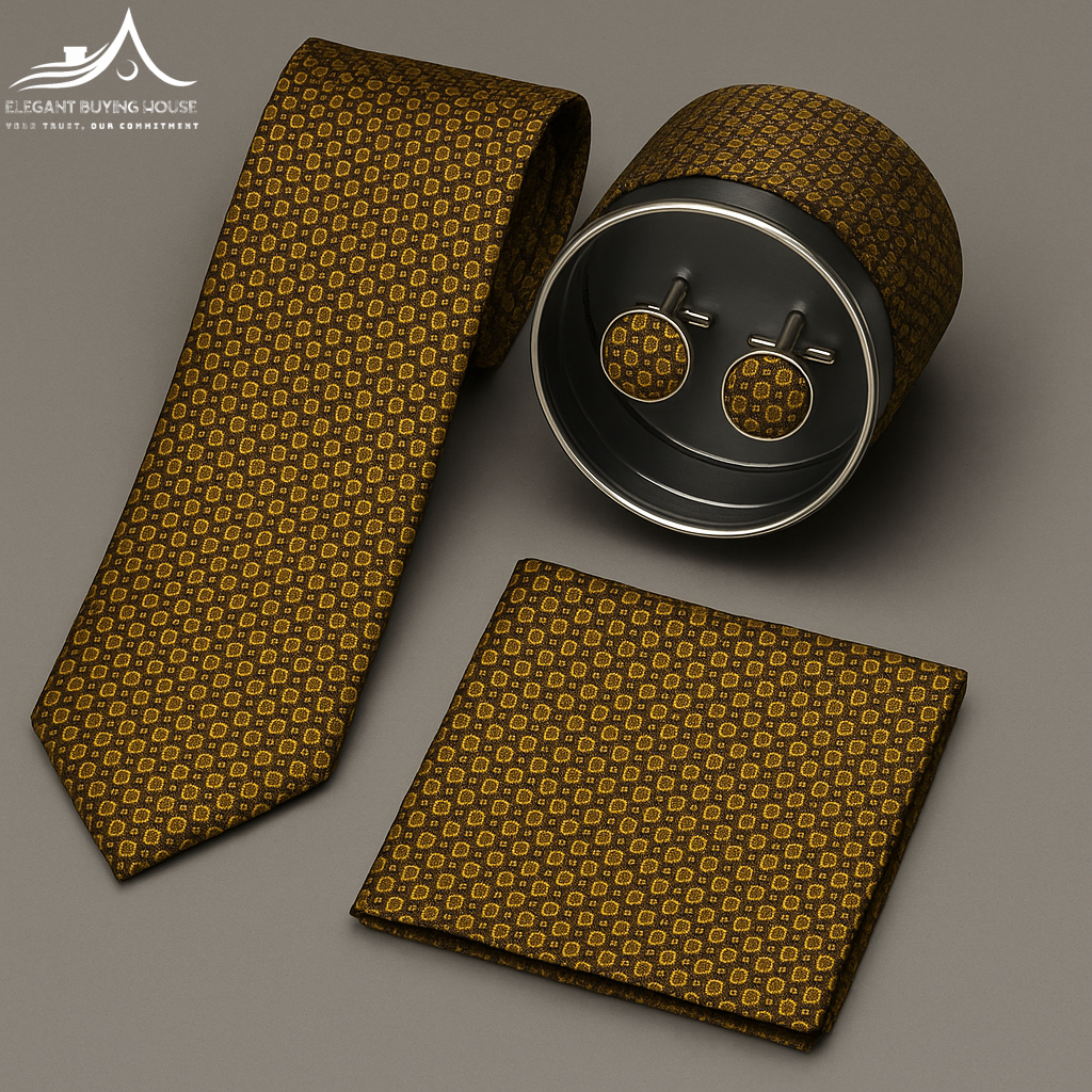 Premium Tie, Cufflink & Pocket Square Gift Set – Elegant 15 Design Collection| CD-T2