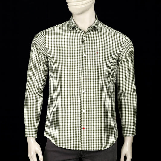 Classic Olive Green Gingham Check Shirt – Smart. Sleek. Timeless| CD-CSC13