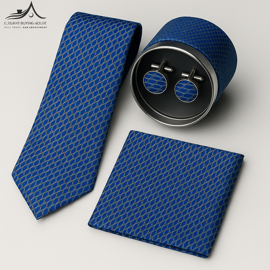 Premium Tie, Cufflink & Pocket Square Gift Set – Elegant 15 Design Collection| CD-T2