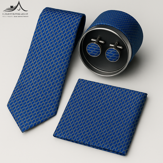 Premium Tie, Cufflink & Pocket Square Gift Set – Elegant 15 Design Collection| CD-T2