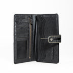 Elegant Textured Long Wallet with Secure Strap Closure | CD-MW8