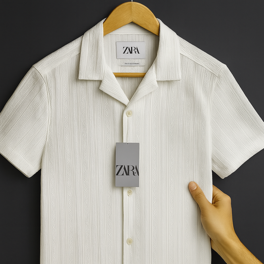 Ivory Code – Minimal Textured Signature Shirt| CD-HSC29