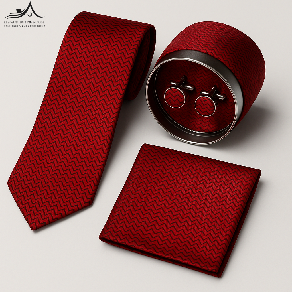 Premium Tie, Cufflink & Pocket Square Gift Set – Elegant 15 Design Collection| CD-T2