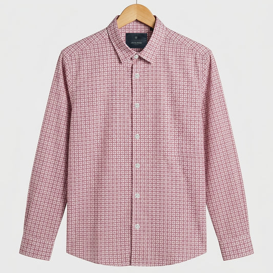 Classic Geometric Print Smart Semi-Casual Shirt | CD-FWS33