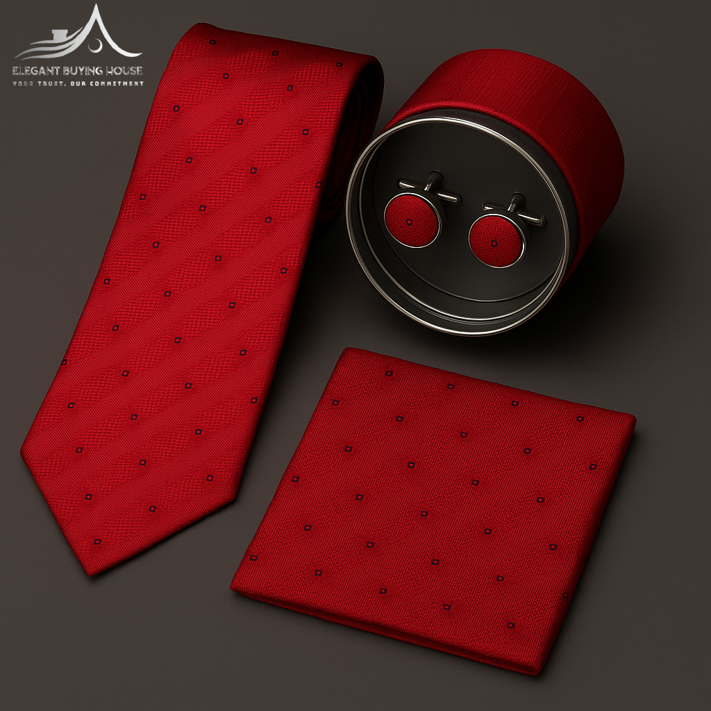 Premium Tie, Cufflink & Pocket Square Gift Set – Elegant 15 Design Collection| CD-T2