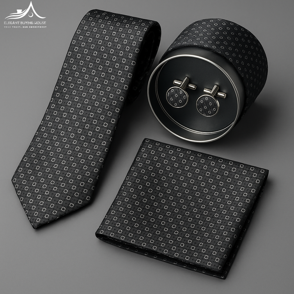 Premium Tie, Cufflink & Pocket Square Gift Set – Elegant 15 Design Collection| CD-T2
