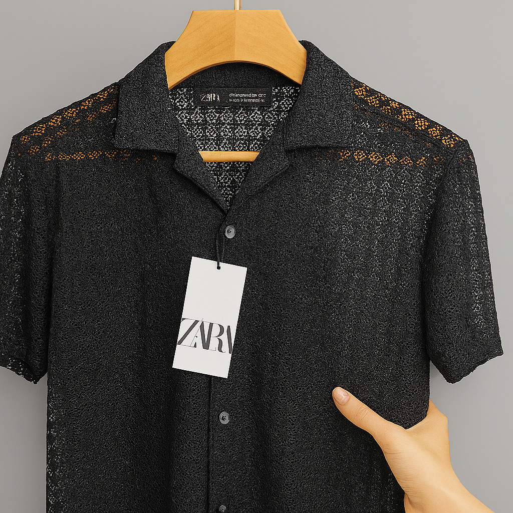 Men’s Premium Crochet Lace Half Shirt Collection| CD-HSC21