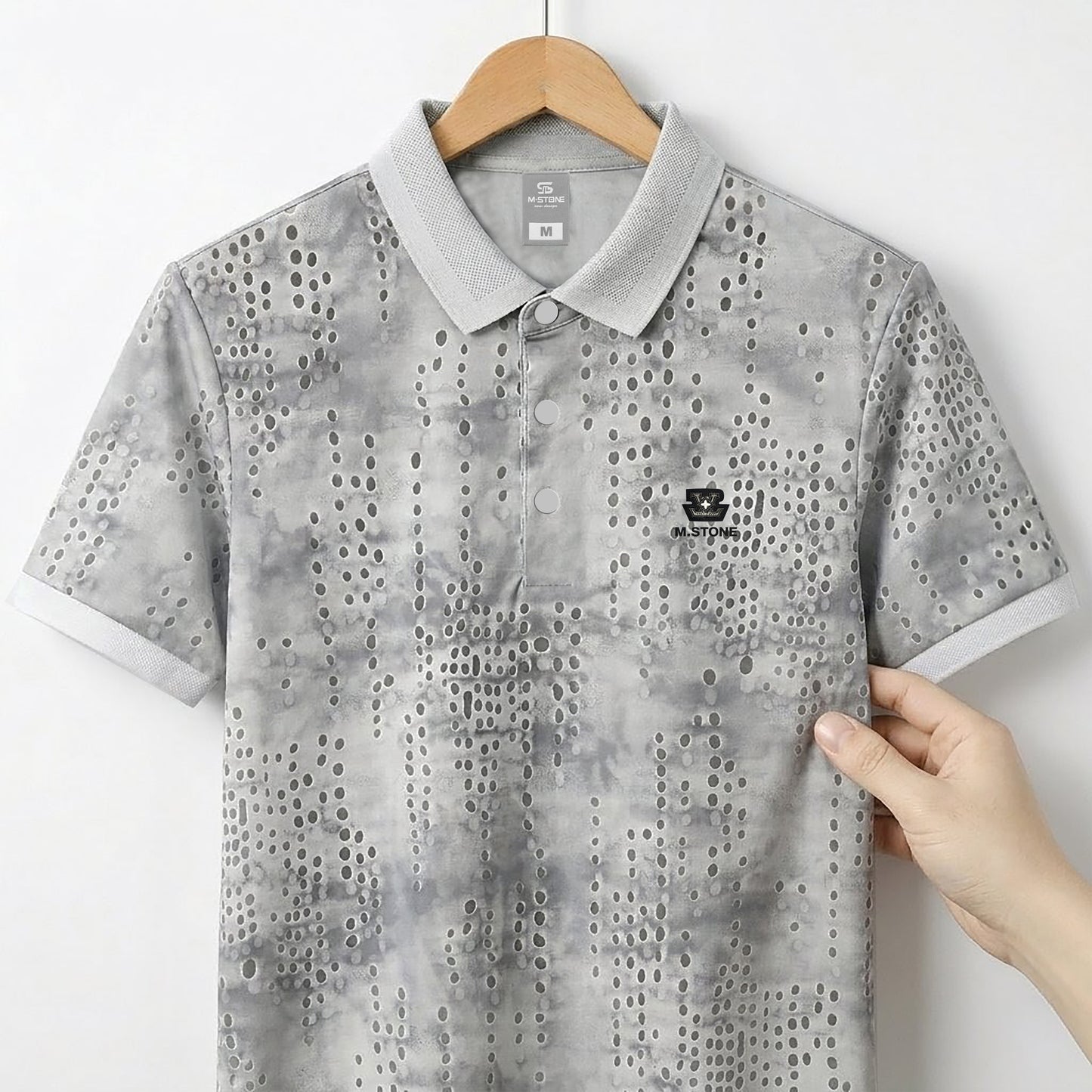 Classic Textured Print Polo – Smart Casual Everyday Essential | CD- PS3