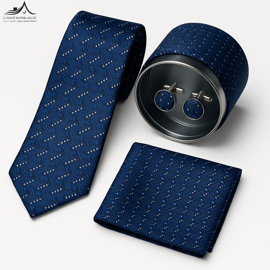 Premium Tie, Cufflink & Pocket Square Gift Set – Elegant 15 Design Collection| CD-T2