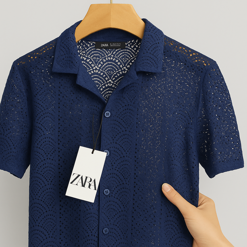 Men’s Premium Crochet Lace Half Shirt Collection| CD-HSC21