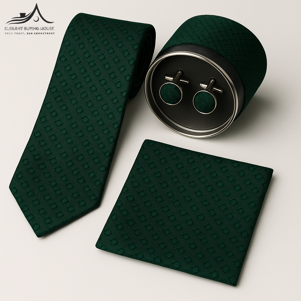 Premium Tie, Cufflink & Pocket Square Gift Set – Elegant 15 Design Collection| CD-T2