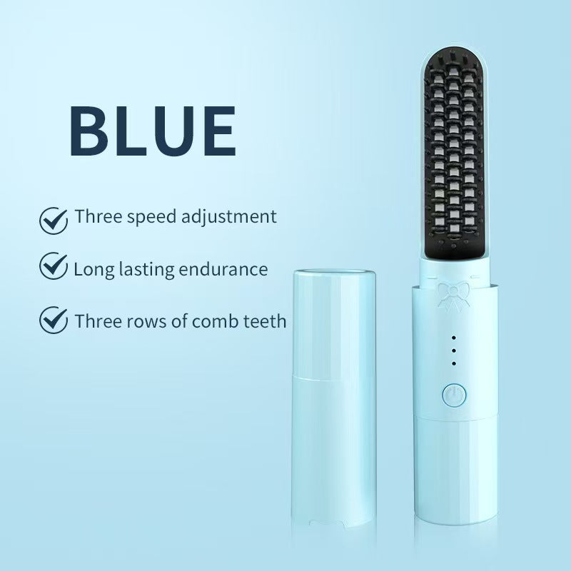 Cross-Border Wireless Straightening Comb Hot-Selling USB Portable Negative Ion Non-Damaging Hair Straightener Dual-Purpose Curling Hair Mini Comb CD-EL13 (China To Bangladesh Home Delivery)