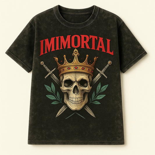 IMMORTAL Crowned Skull Tee – Bold & Fearless Look | Limited Pre-Order. CD-ACD109 (China To Bangladesh Home Delivery)