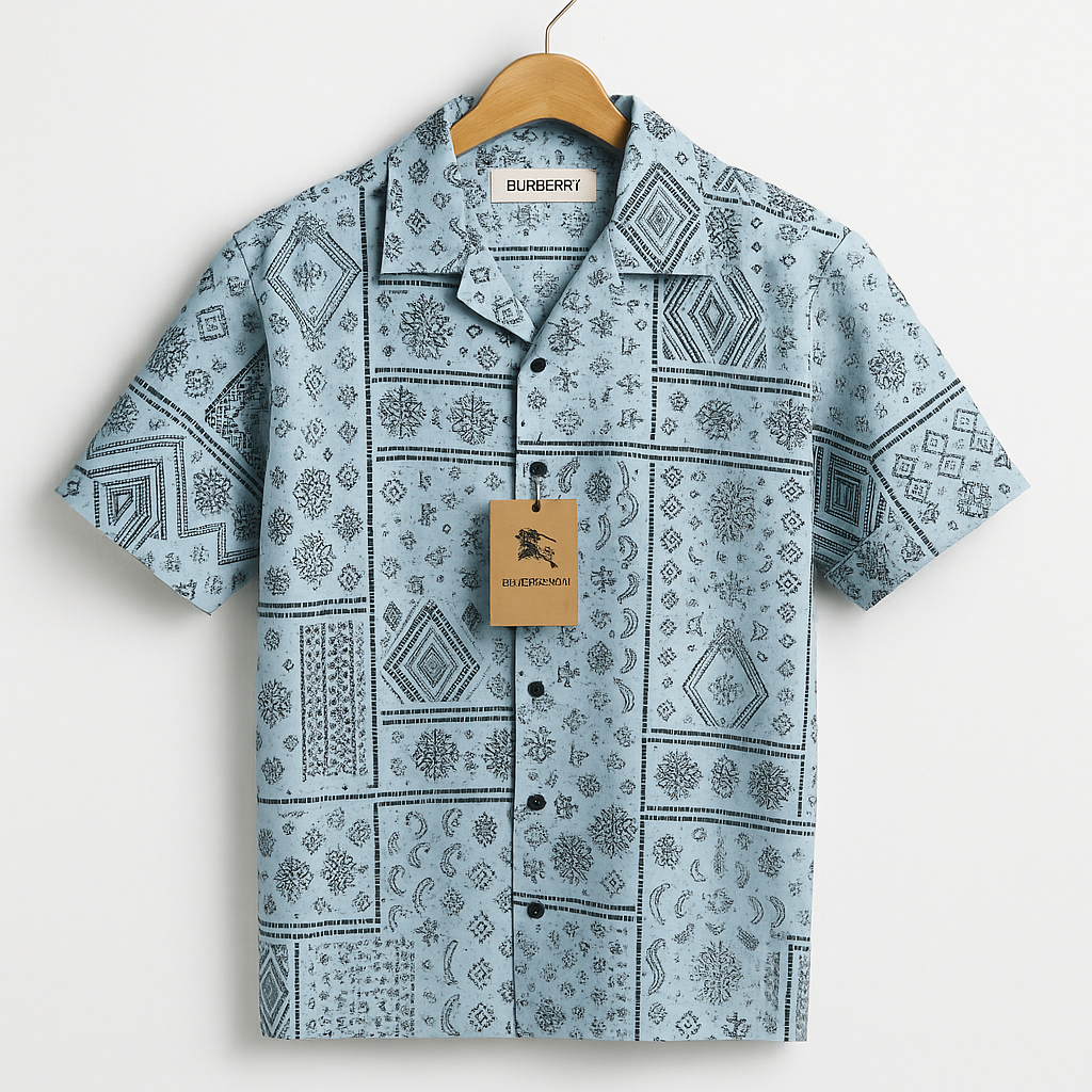 Men’s Premium Geometric Print Half Shirt| CD-HSC20