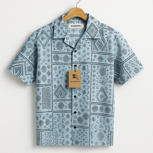 Men’s Premium Geometric Print Half Shirt| CD-HSC20