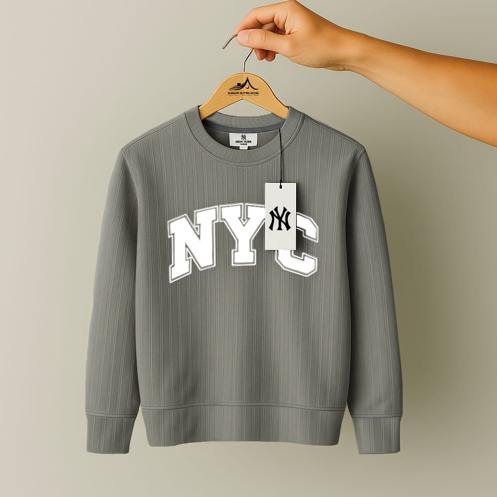 Classic Ribbed Crewneck Sweatshirt – Premium Winter Edition | Code-SWP38