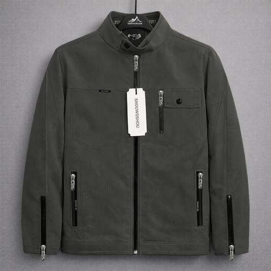 Men’s Premium Imported Stand Collar Zipper Leather Jacket – Modern Fit Casual Outerwear | Code-SWP68