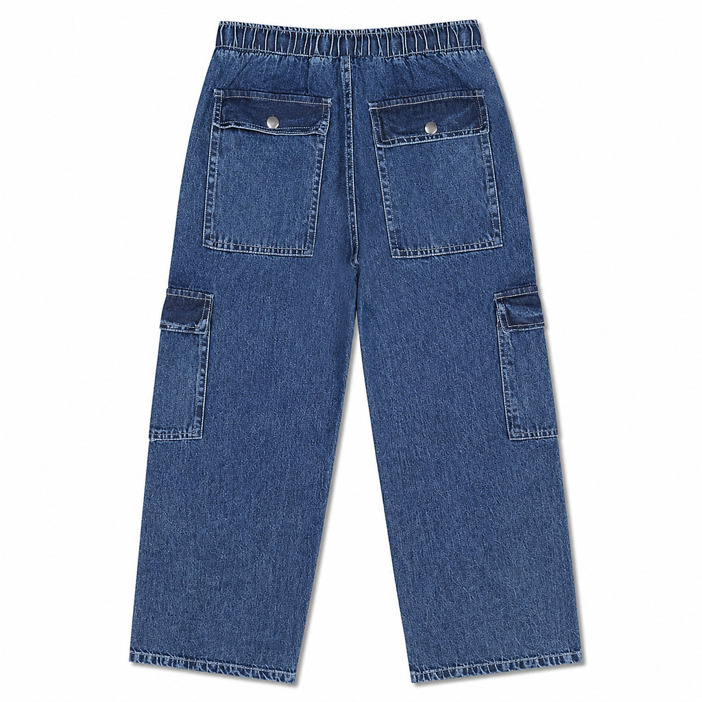 Relaxed Drawstring Cargo Denim Pants – Comfort Fit Everyday Style | | CD-PPS22