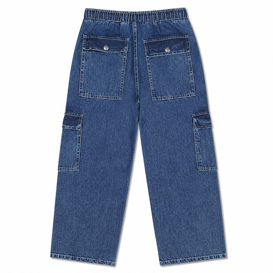 Relaxed Drawstring Cargo Denim Pants – Comfort Fit Everyday Style | | CD-PPS22