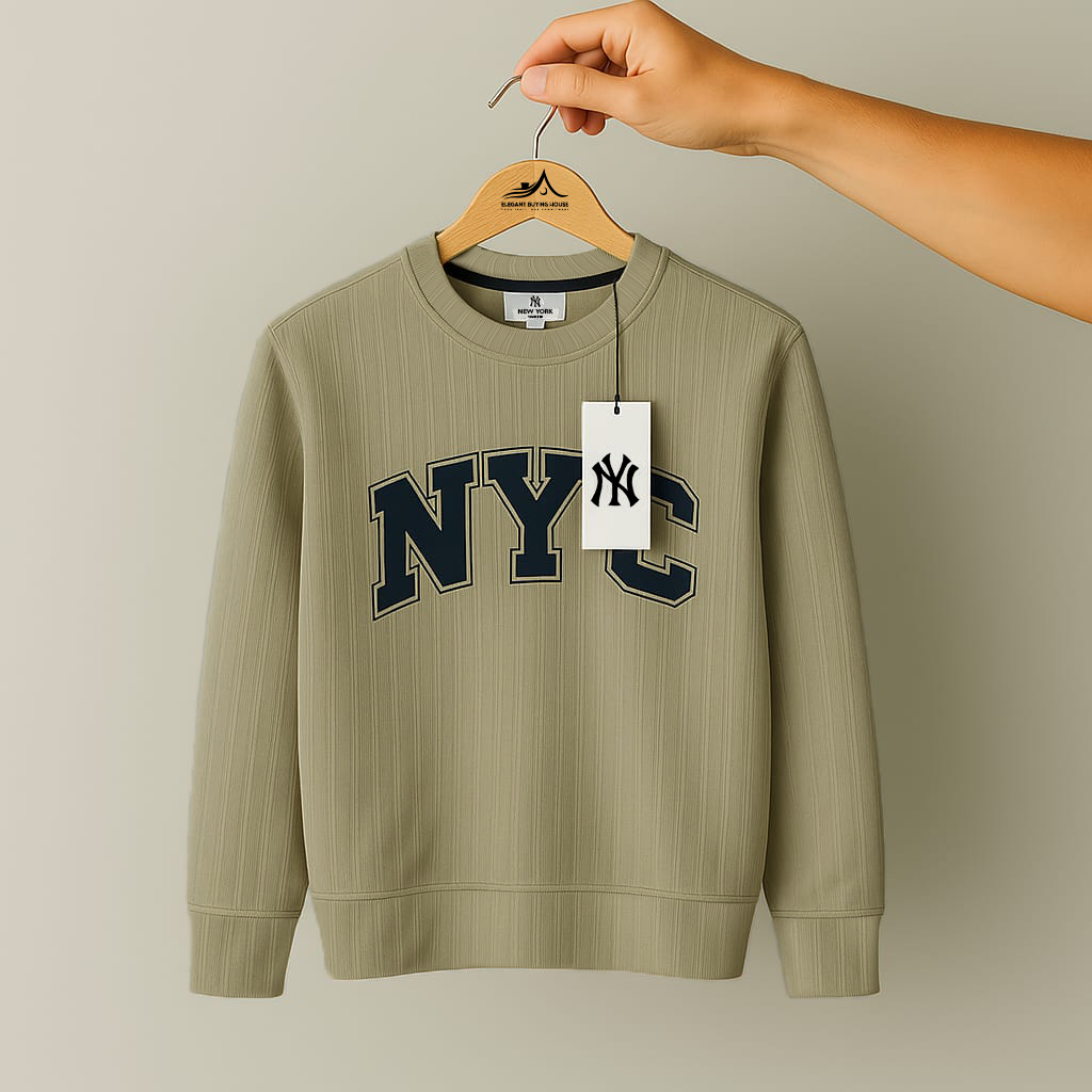 Classic Ribbed Crewneck Sweatshirt – Premium Winter Edition | Code-SWP38