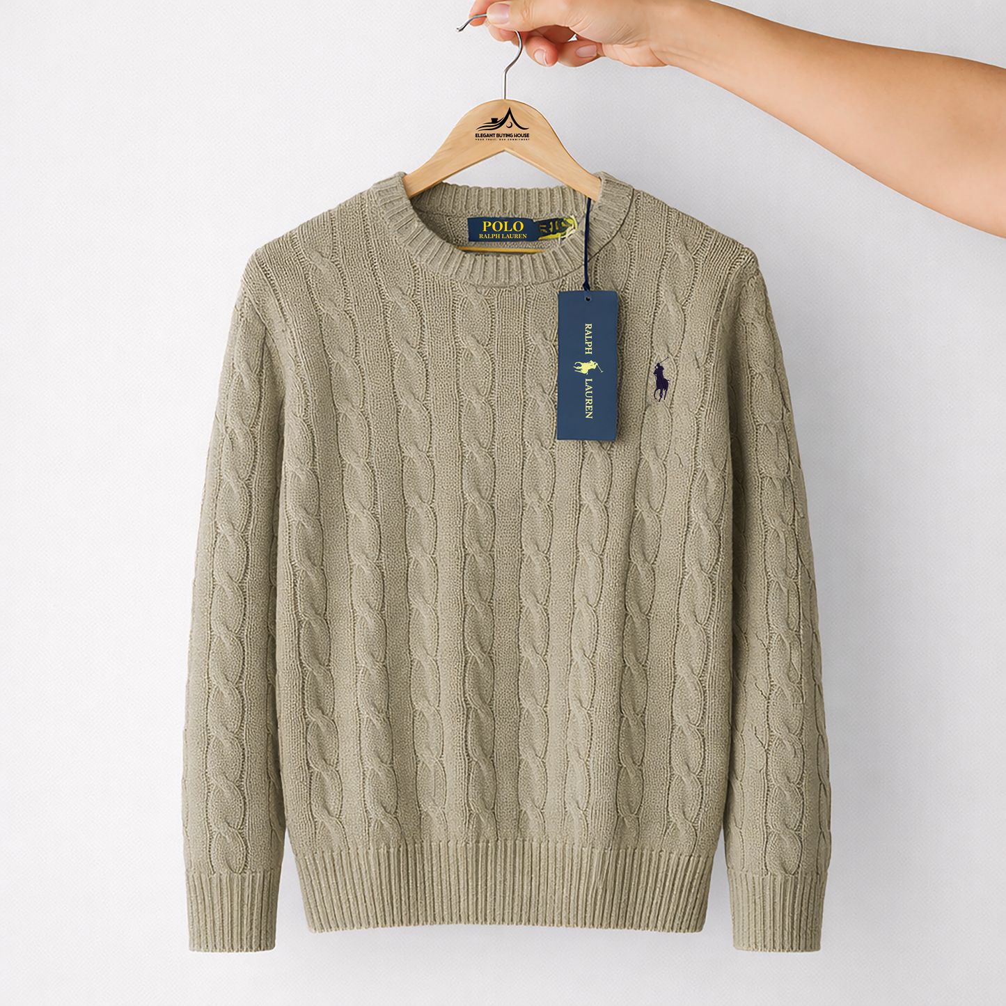 Men’s Premium Cable Knit Crewneck Sweater – Soft, Warm & Stylish | Code-SWP76