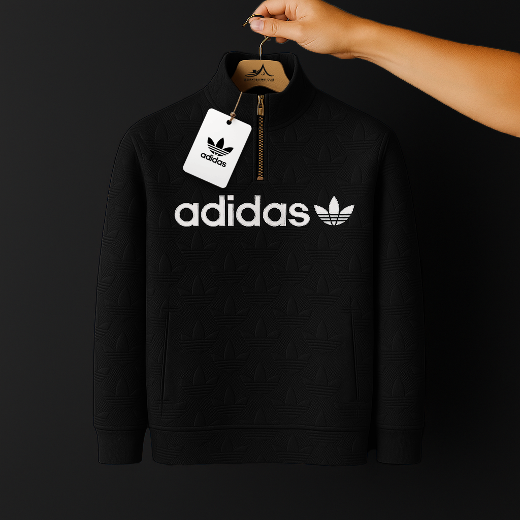 Premium Embossed Half-Zip Sweatshirt – Ultra-Soft Warmth & Signature Textured Design | Code-SWP35