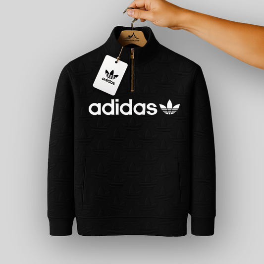 Premium Embossed Half-Zip Sweatshirt – Ultra-Soft Warmth & Signature Textured Design | Code-SWP35