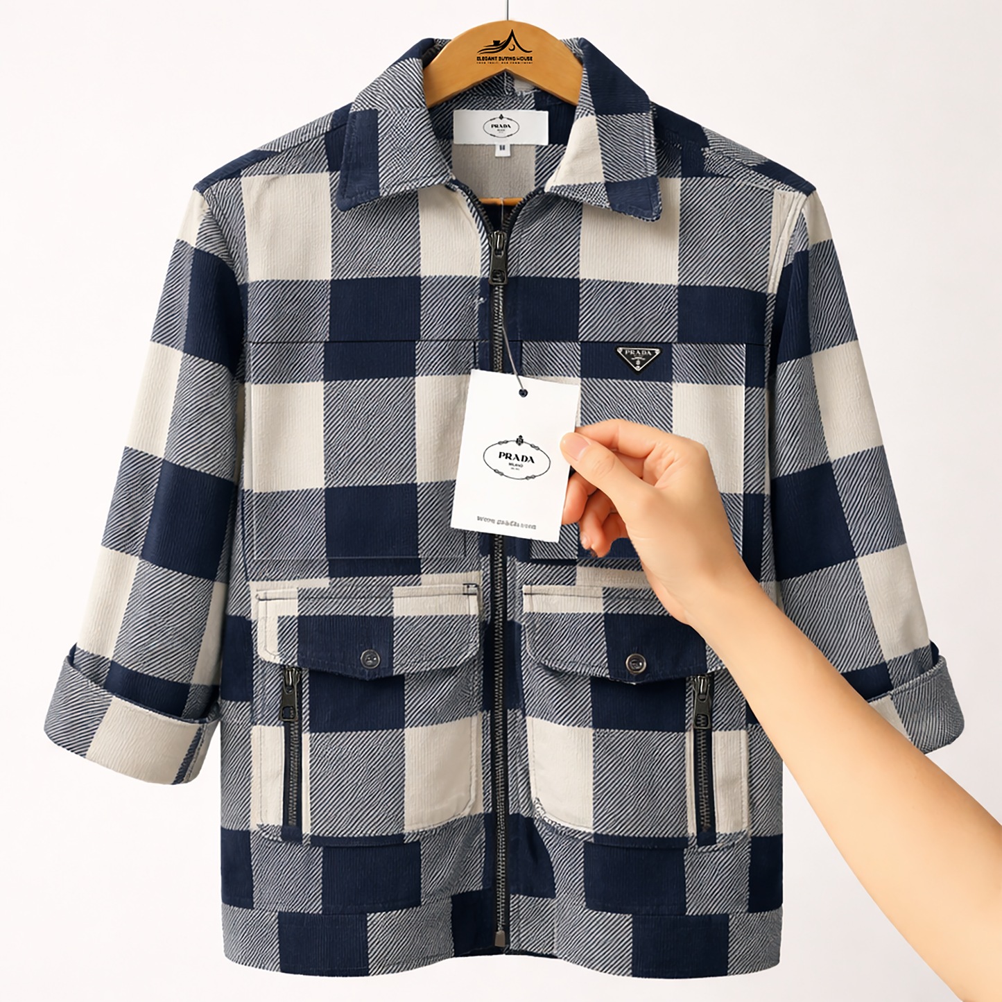 Premium Checkered Zipper Jacket for Men – Stylish Winter Wear | Code-SWP58