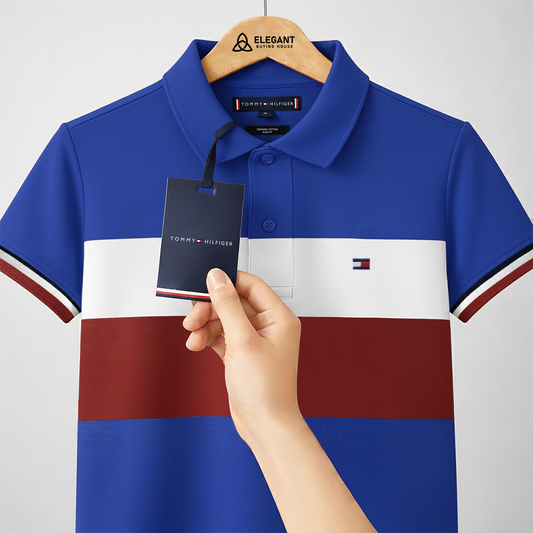 Men’s Stylish Striped Polo T-Shirt – Soft Breathable Fabric | Multiple Colors Available| CD-MCP18