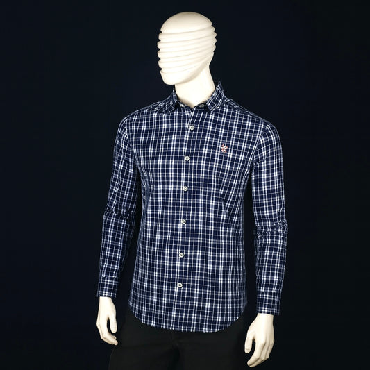 Elite Tailored Check Shirt in Midnight Blue – Signature Edition| CD-CSC4