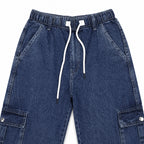 Relaxed Drawstring Cargo Denim Pants – Comfort Fit Everyday Style | | CD-PPS22
